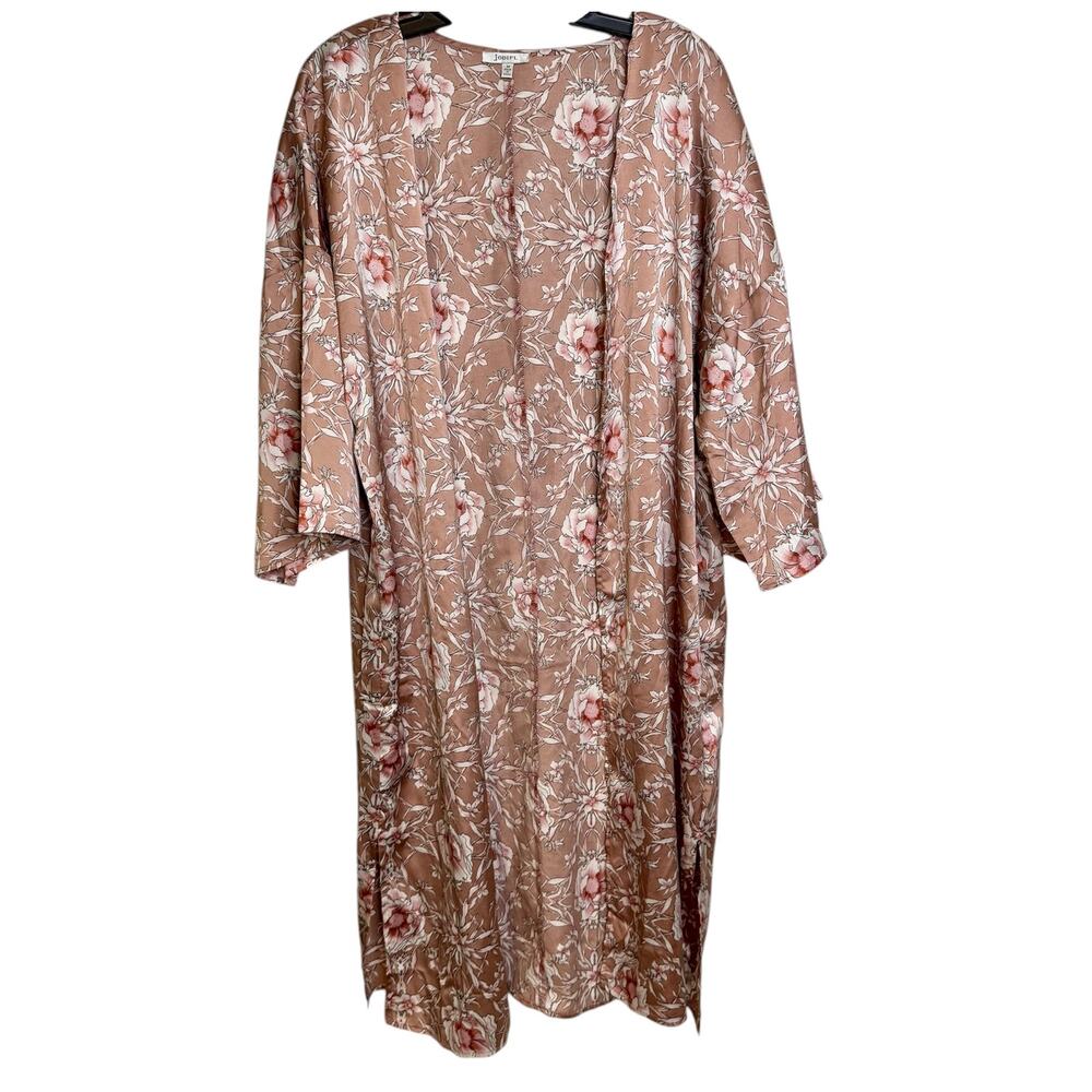 Jodiel Rose Gold Pink Feminine Floral Lightweight Kimono Size Medium